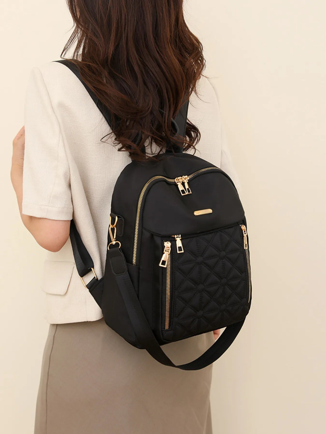 Quilted Oxford Cloth Backpack