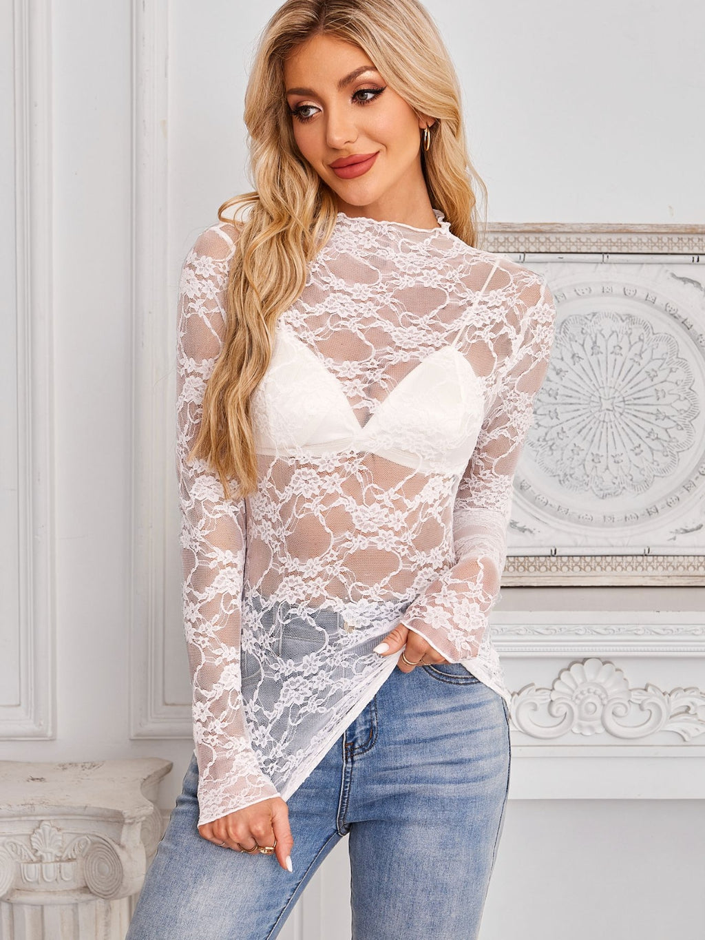 Lace Sheer Top