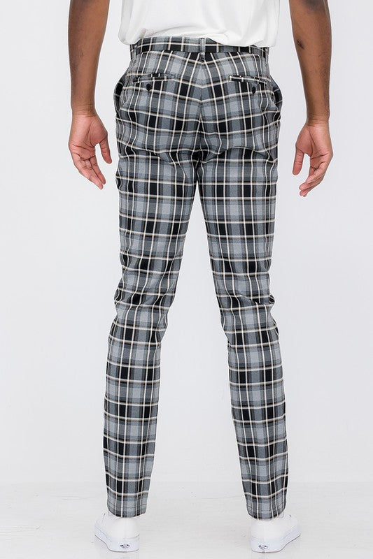 Plaid Trouser Pants Black