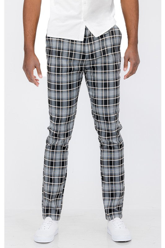 Plaid Trouser Pants Black