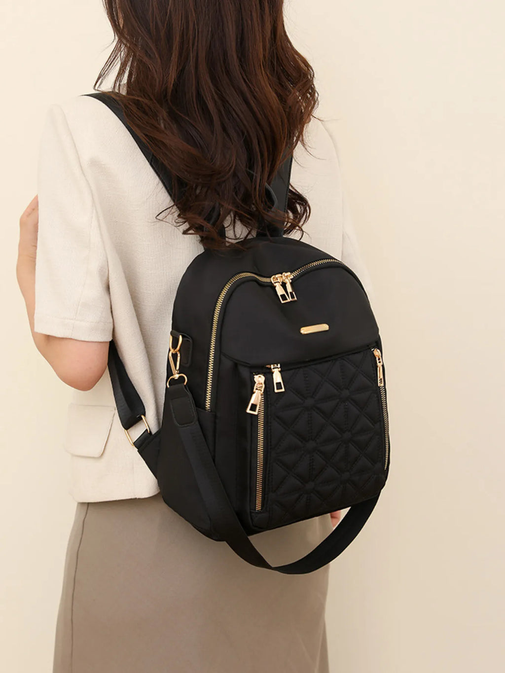 Quilted Oxford Cloth Backpack