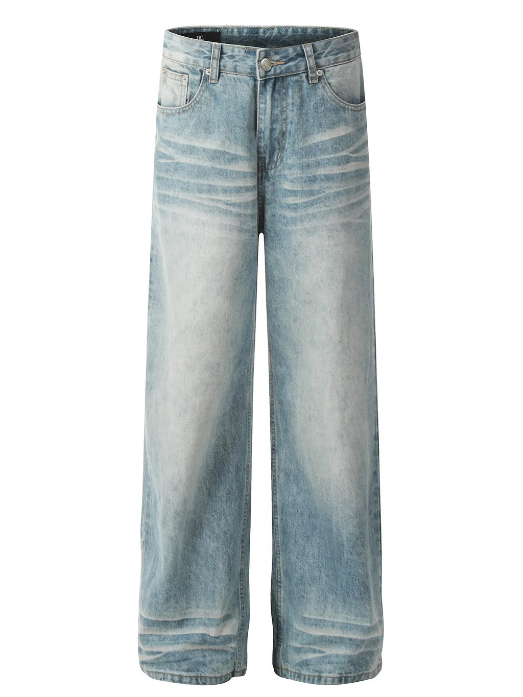 High-Waist Wide Leg Vintage Wash Jeans