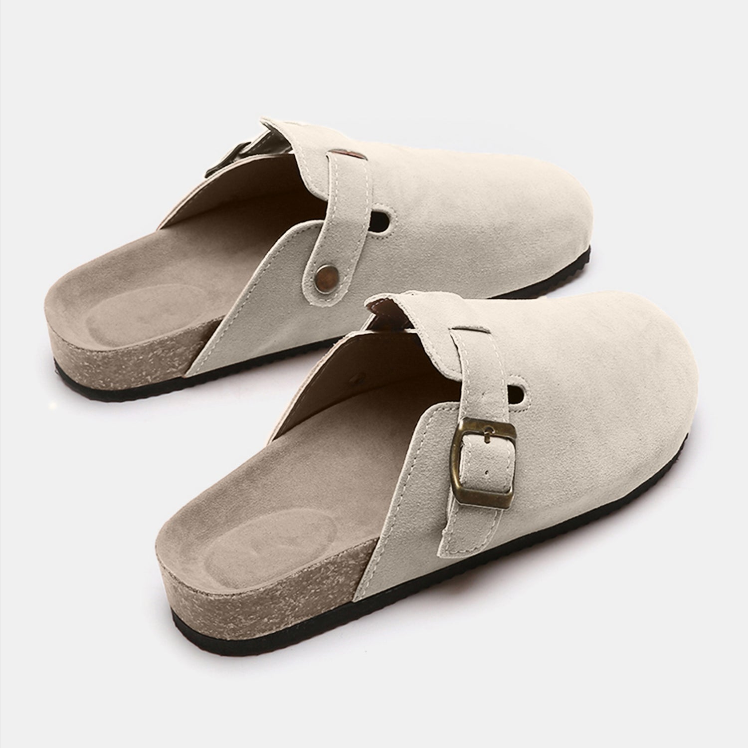 Suede Buckle Slide