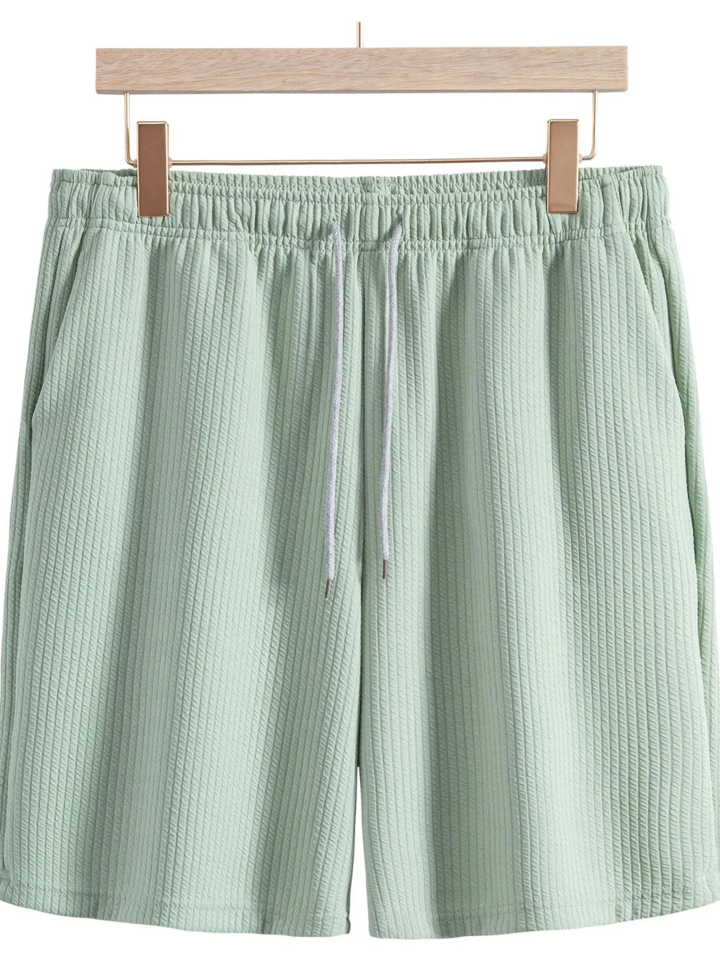 Casual Textured Drawstring Shorts