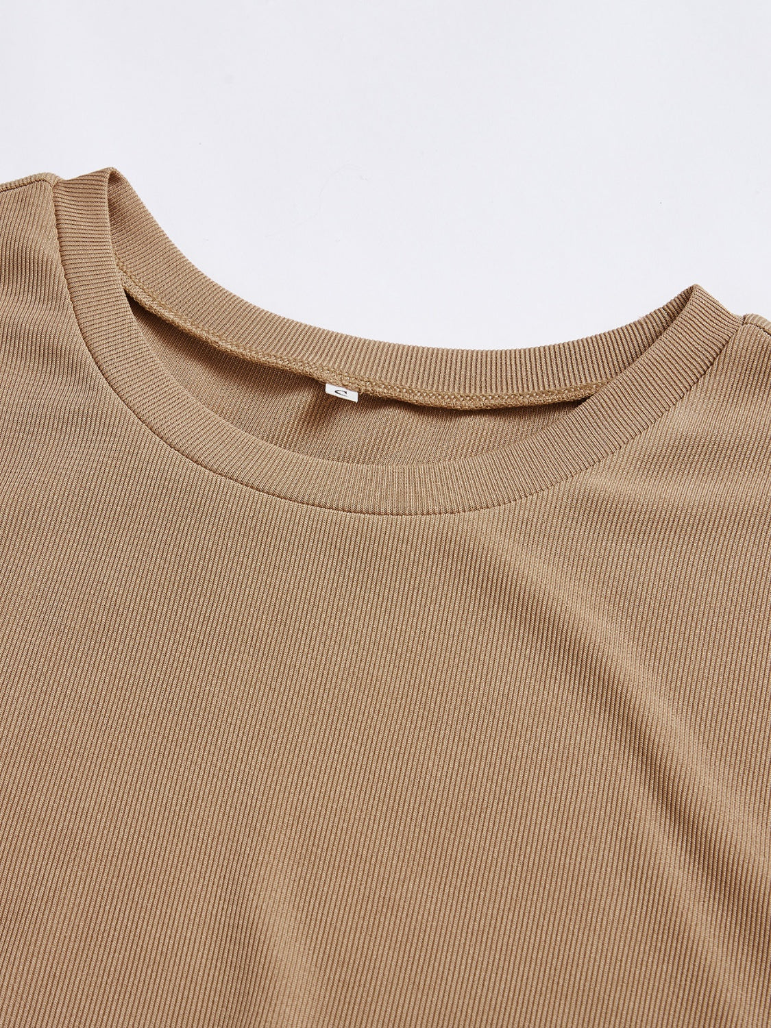 Camel Long Sleeve Top and Tied Pants Set