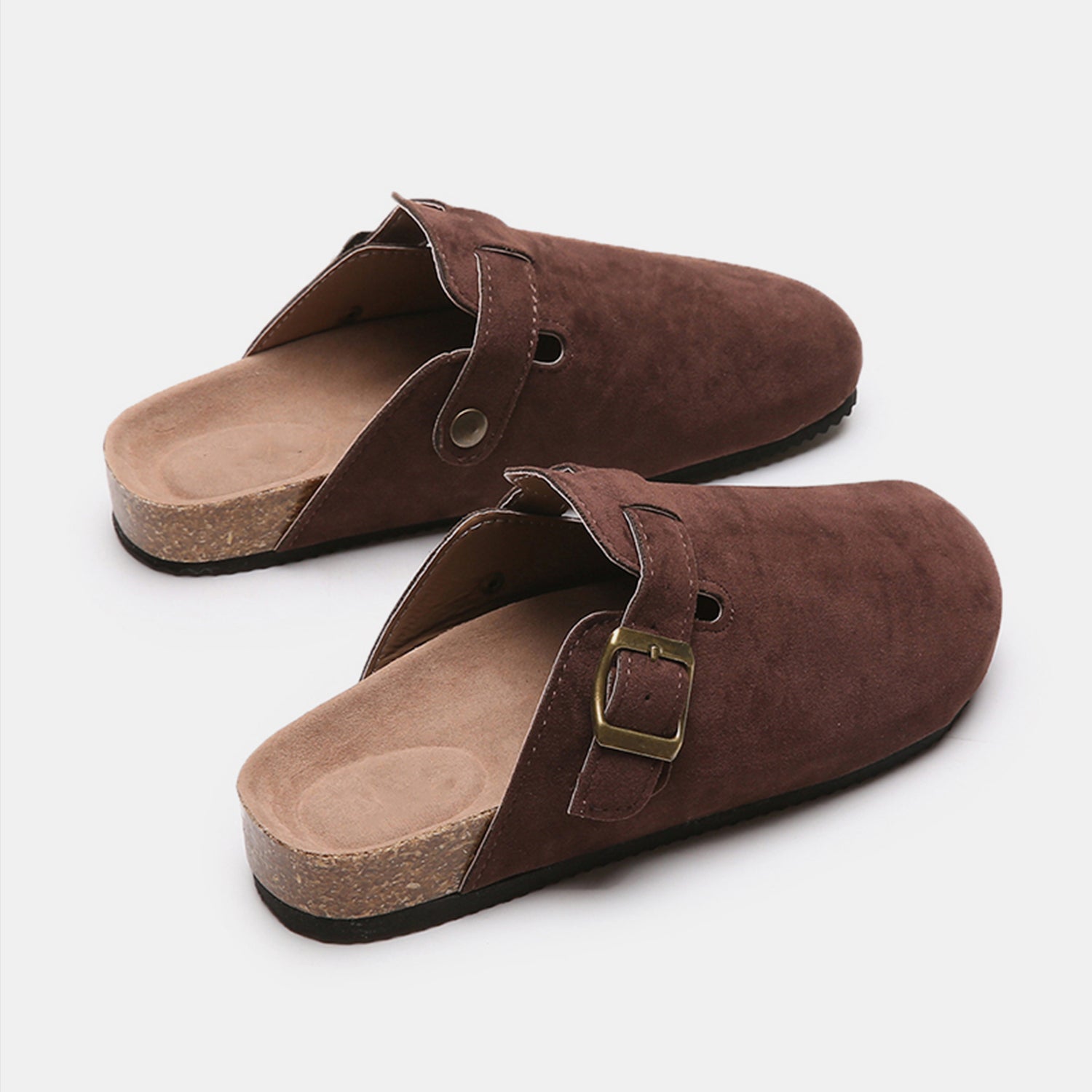 Suede Buckle Slide