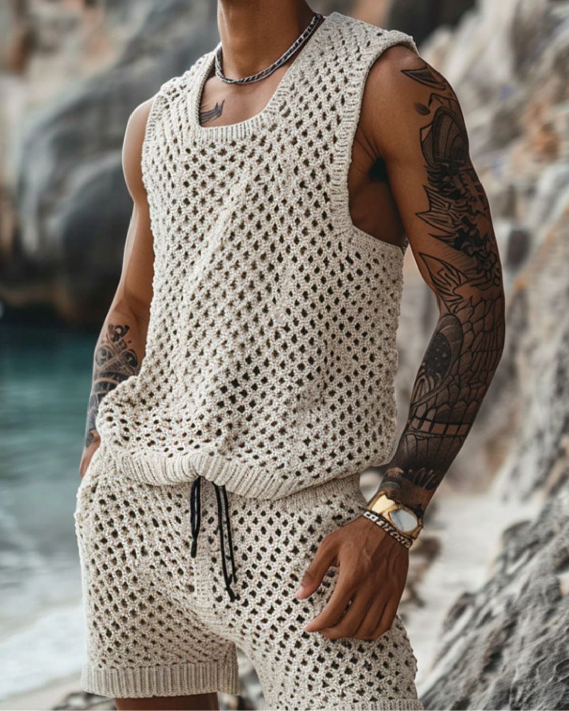 Hollow Tank and Shorts Set