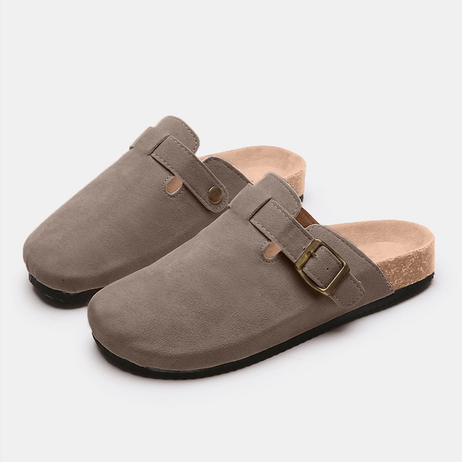 Suede Buckle Slide