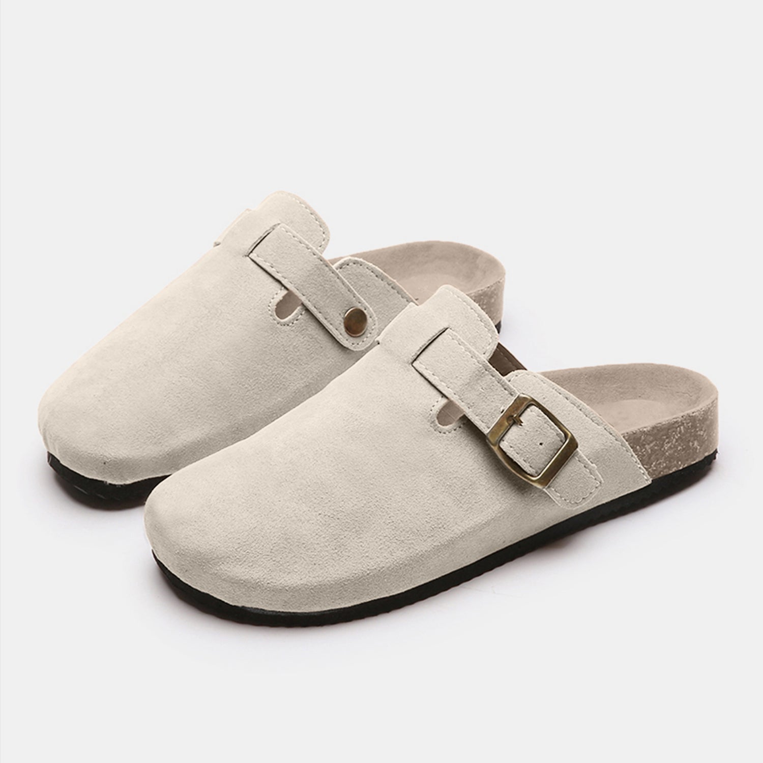Suede Buckle Slide