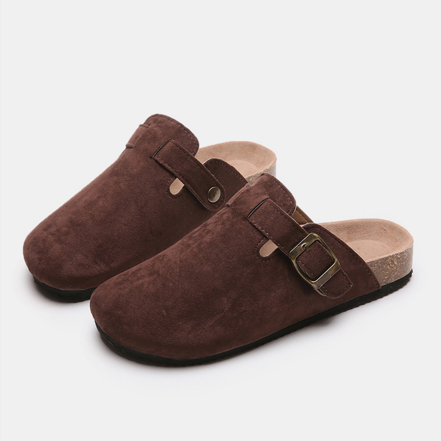 Suede Buckle Slide