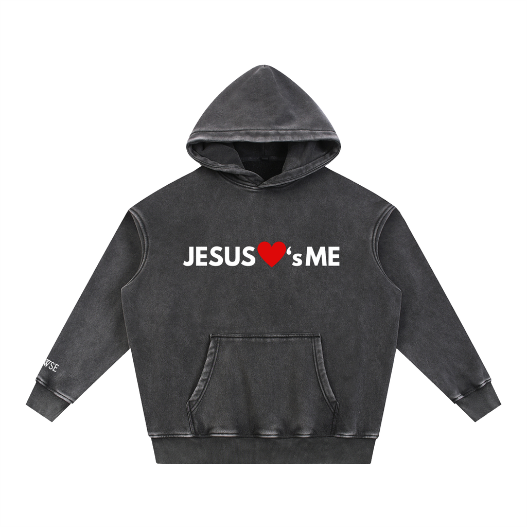 Jesus Loves Me Wash Oversized Hoodie