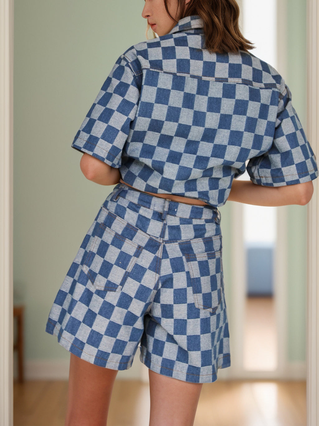 Checkered Shorts Set