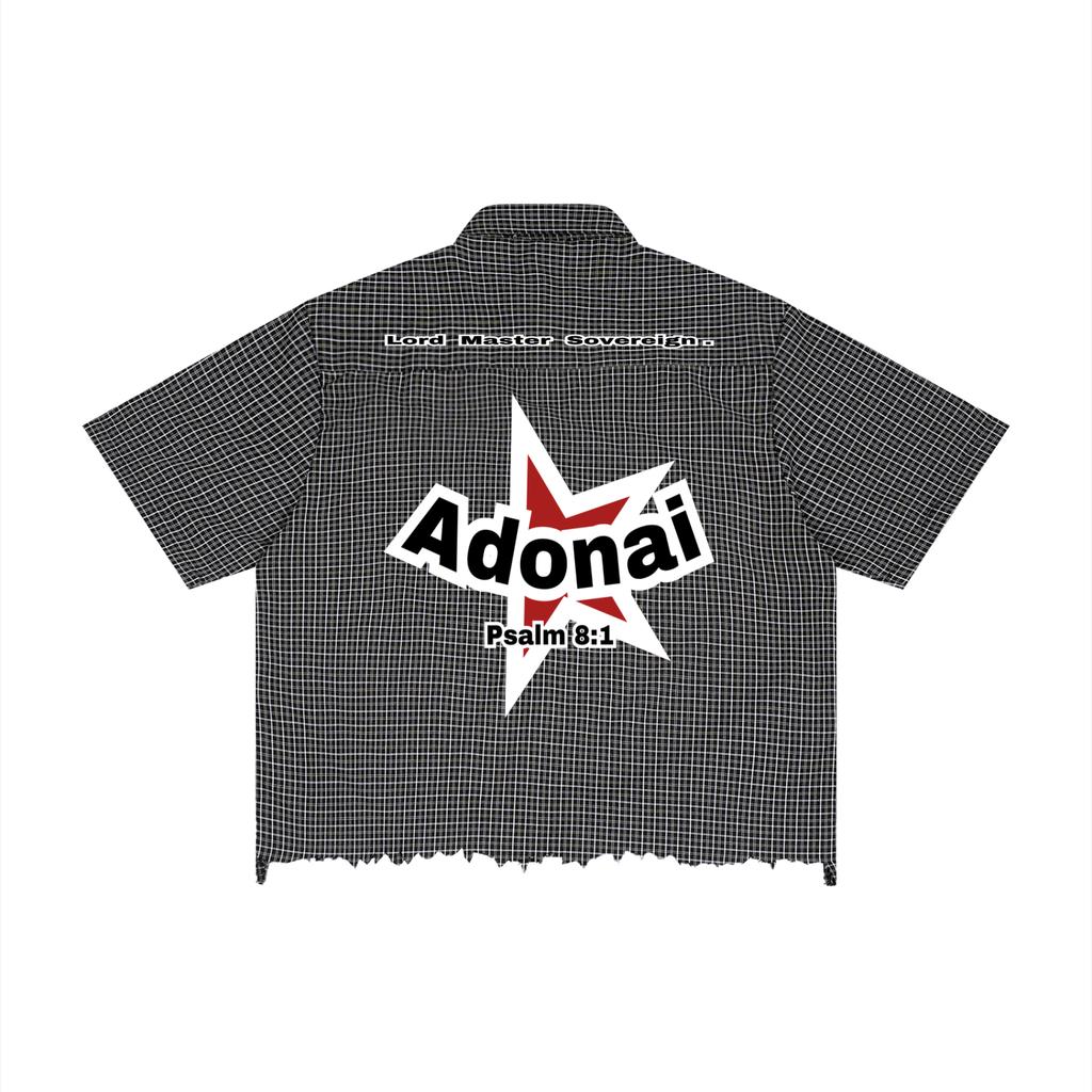 BHawse Adonai  Distressed Plaid Boxy Shirt