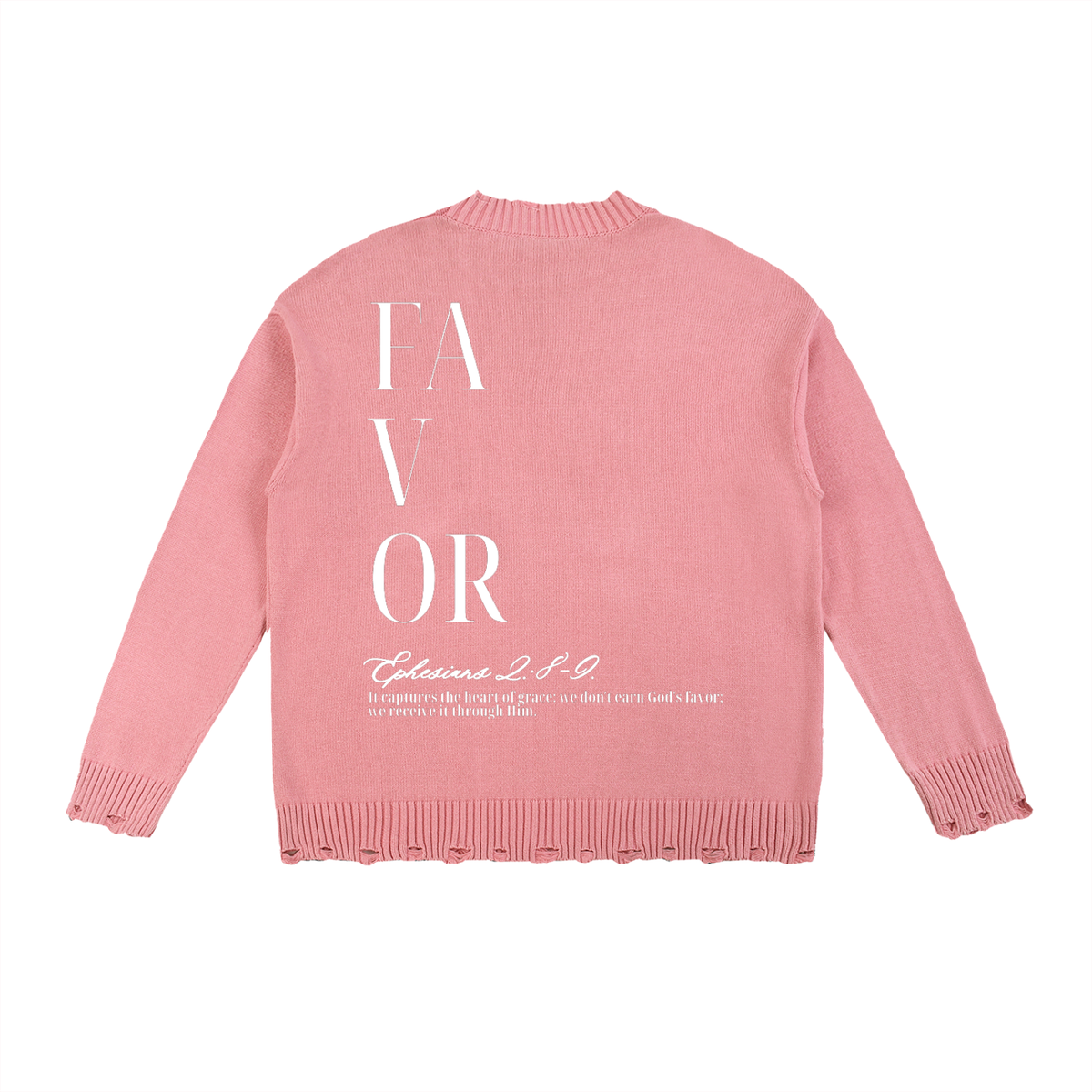 Unmerited Favor Frayed Sweater