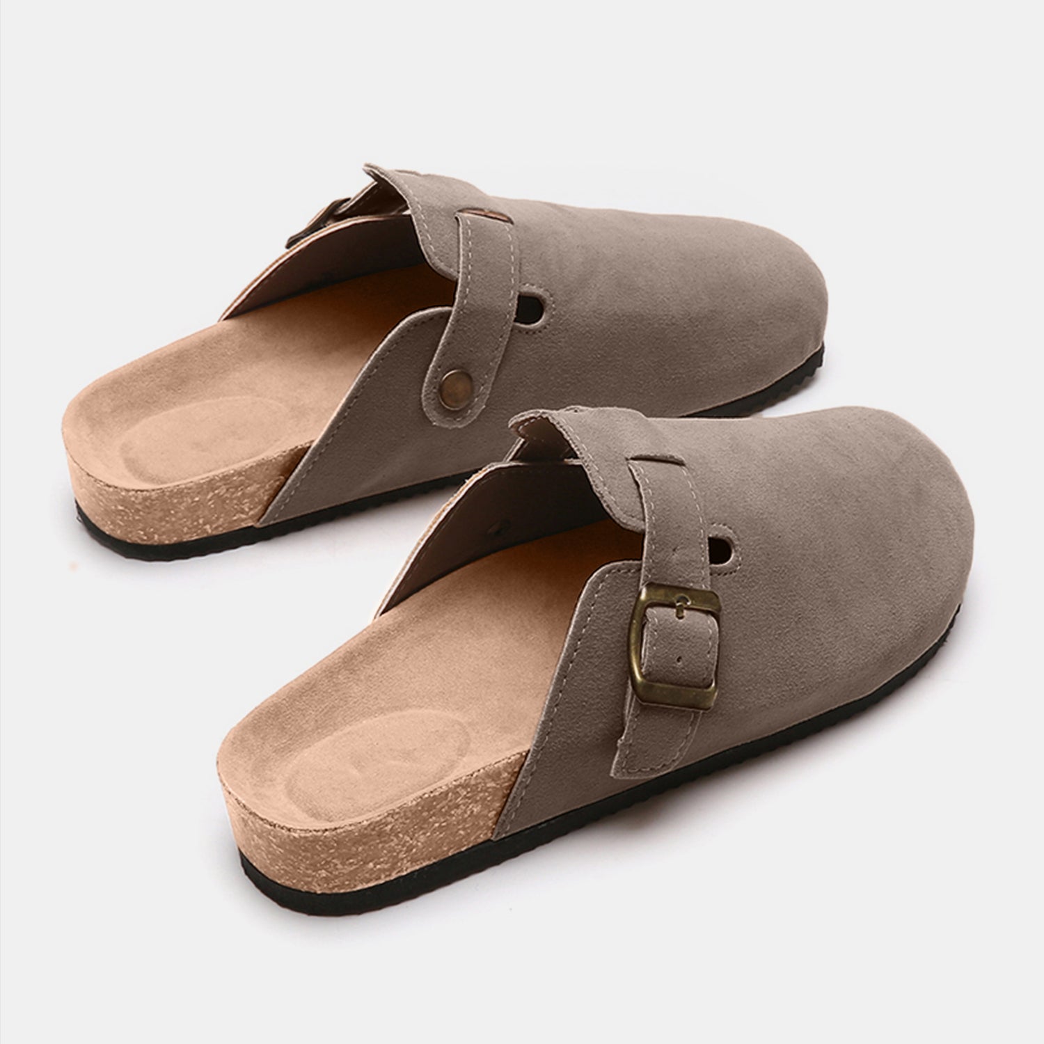 Suede Buckle Slide