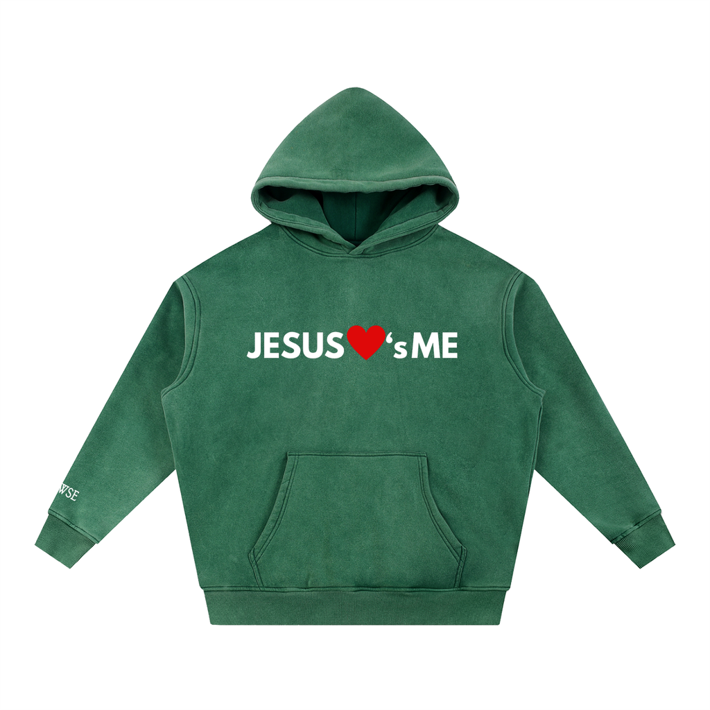 Jesus Loves Me Wash Oversized Hoodie