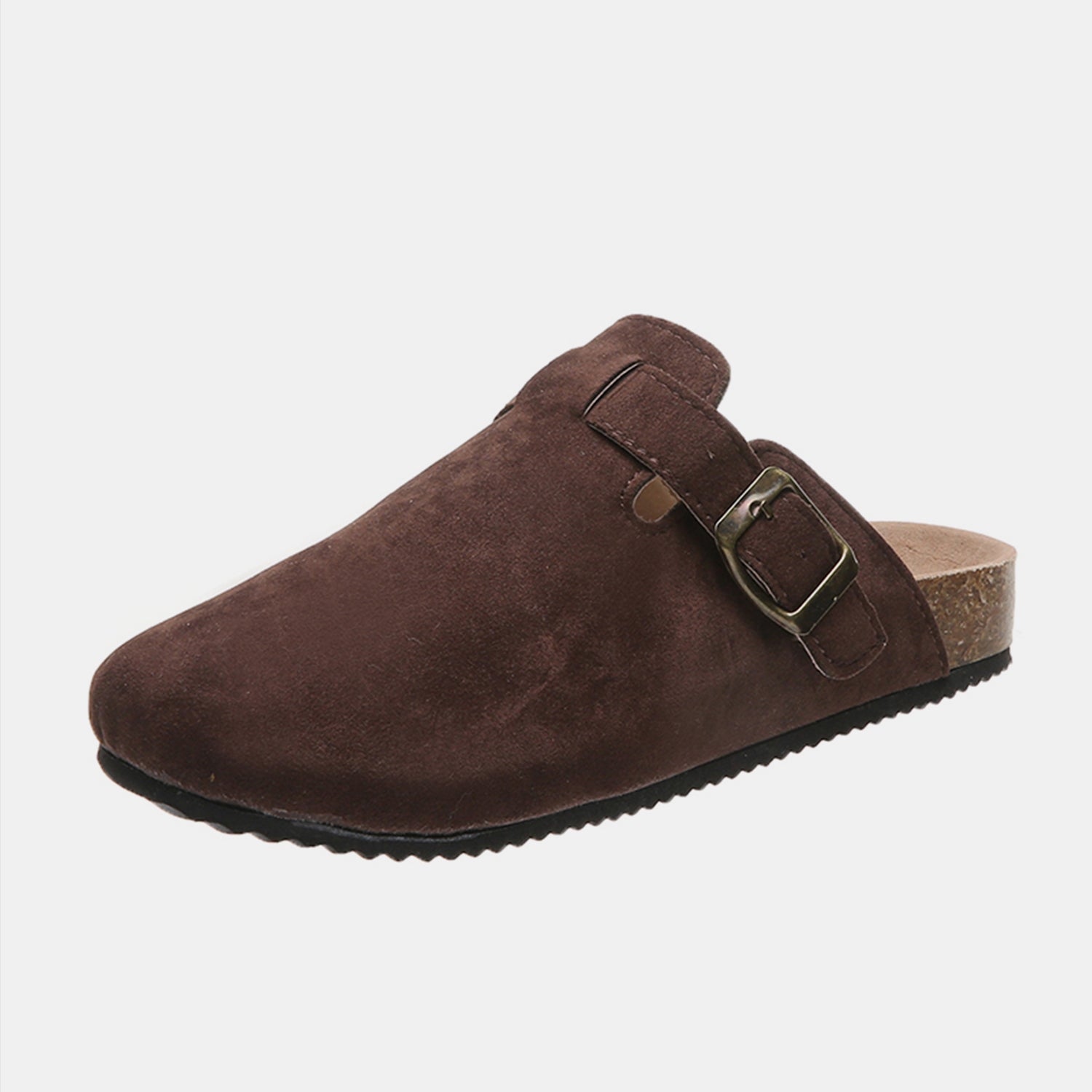 Suede Buckle Slide
