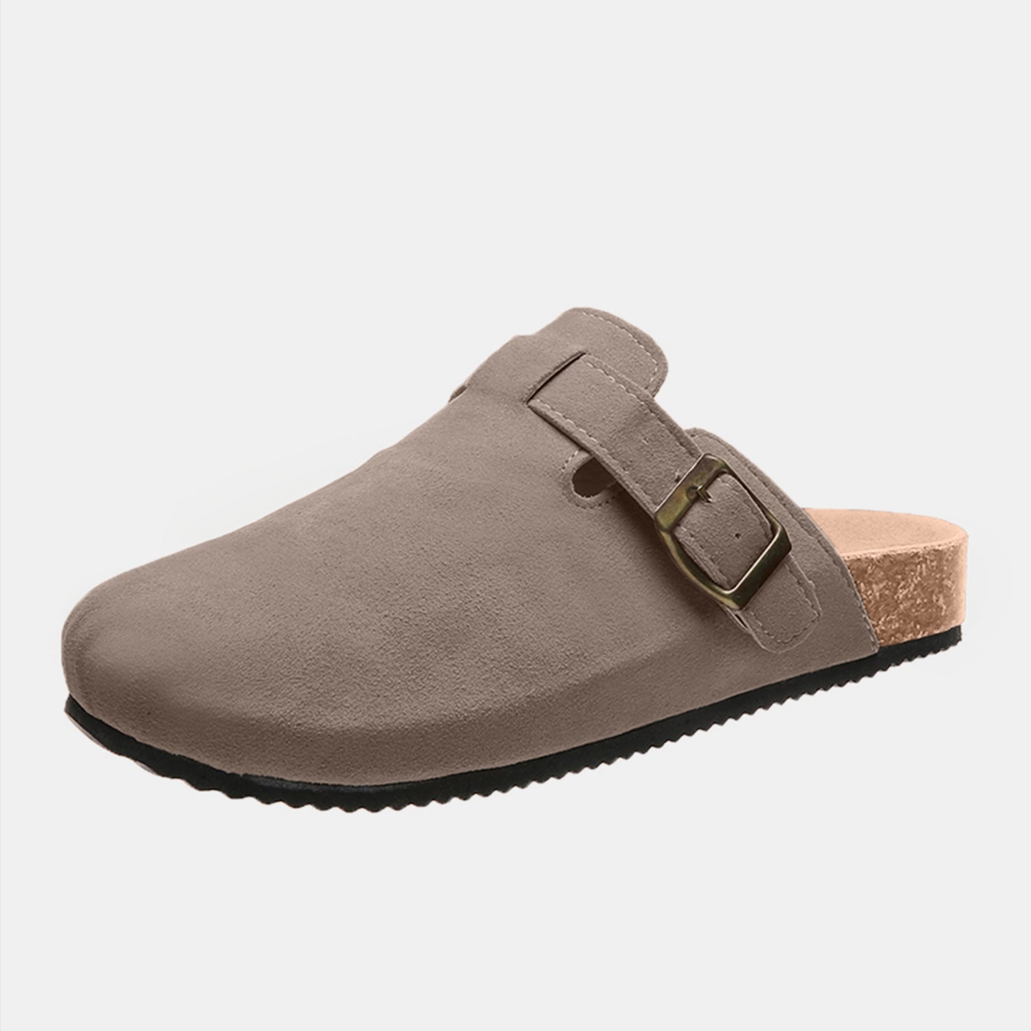 Suede Buckle Slide