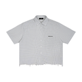 BHawse Adonai  Distressed Plaid Boxy Shirt