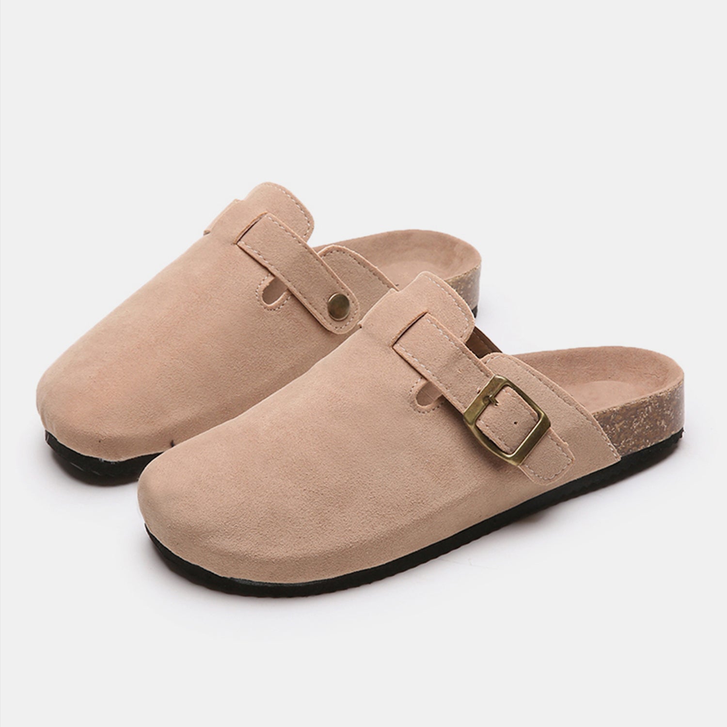 Suede Buckle Slide