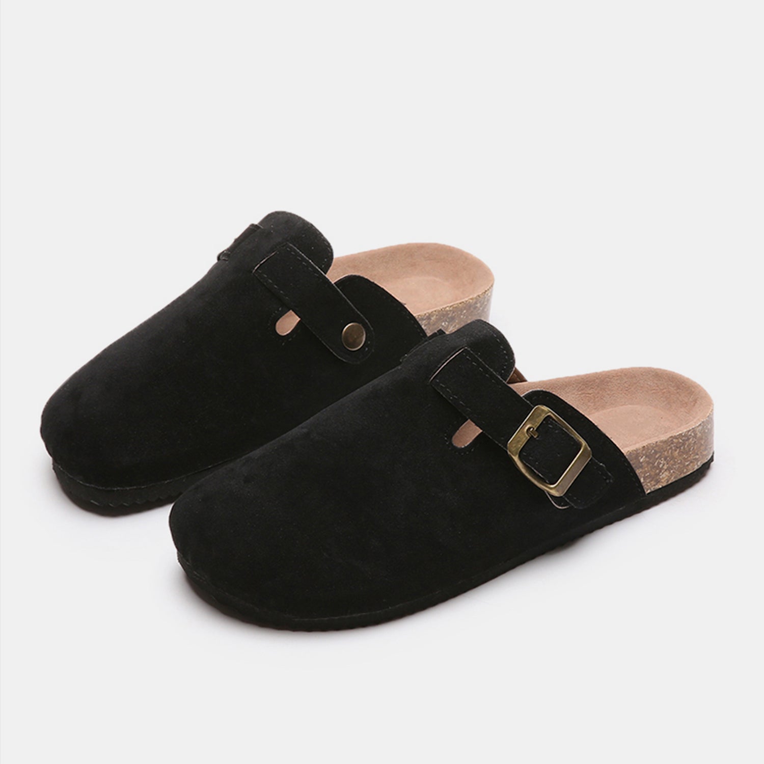 Suede Buckle Slide