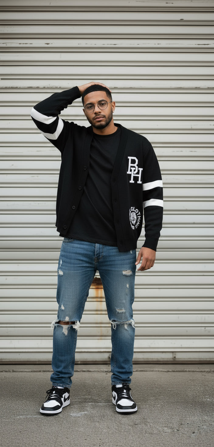 BH Varsity Cardigan BlK