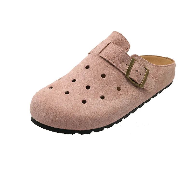 Hollow Out Buckle Strap Slip-Ons