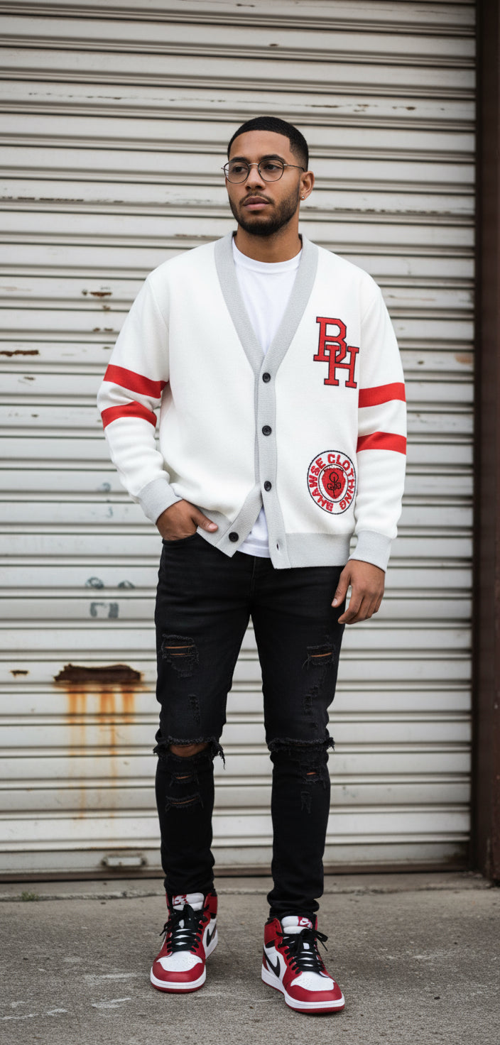 BH Varsity Cardigan Red