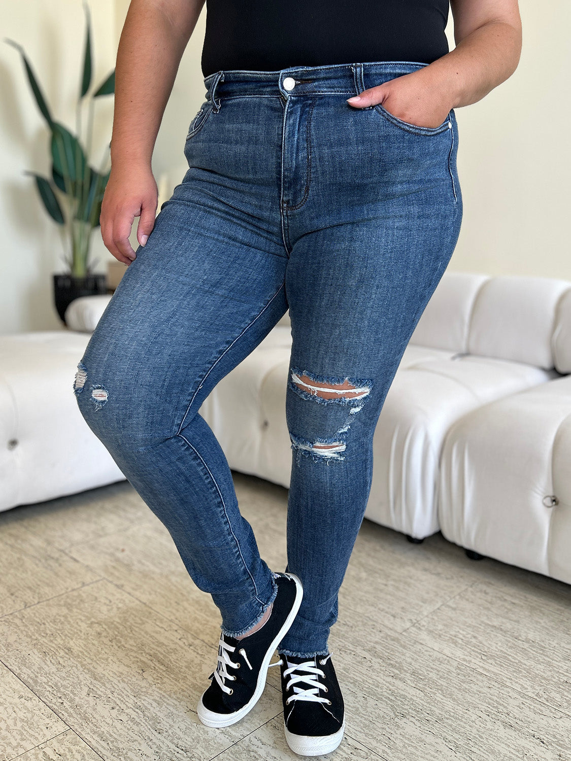 CG High Waist Distressed Skinny Jeans