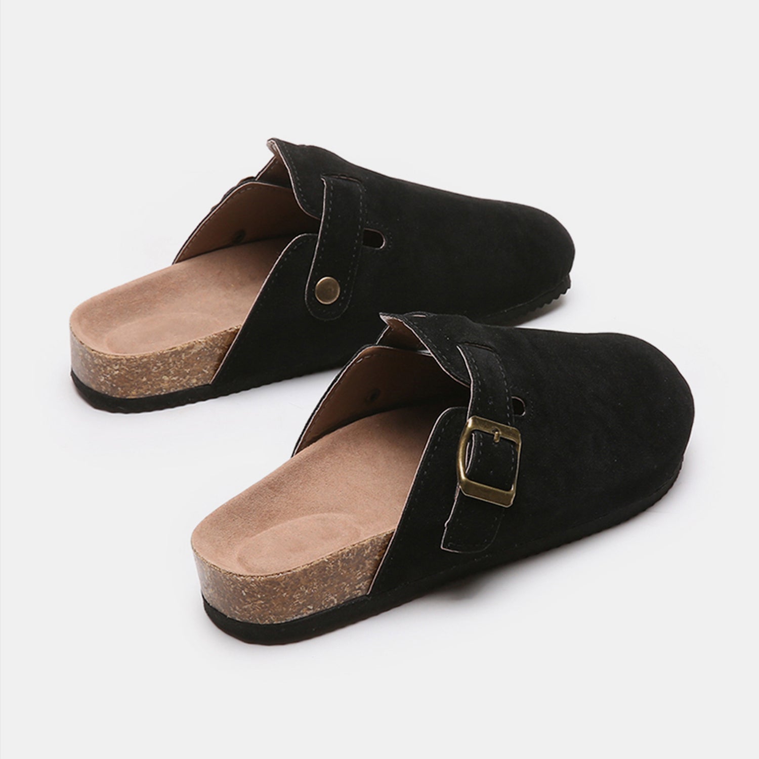 Suede Buckle Slide