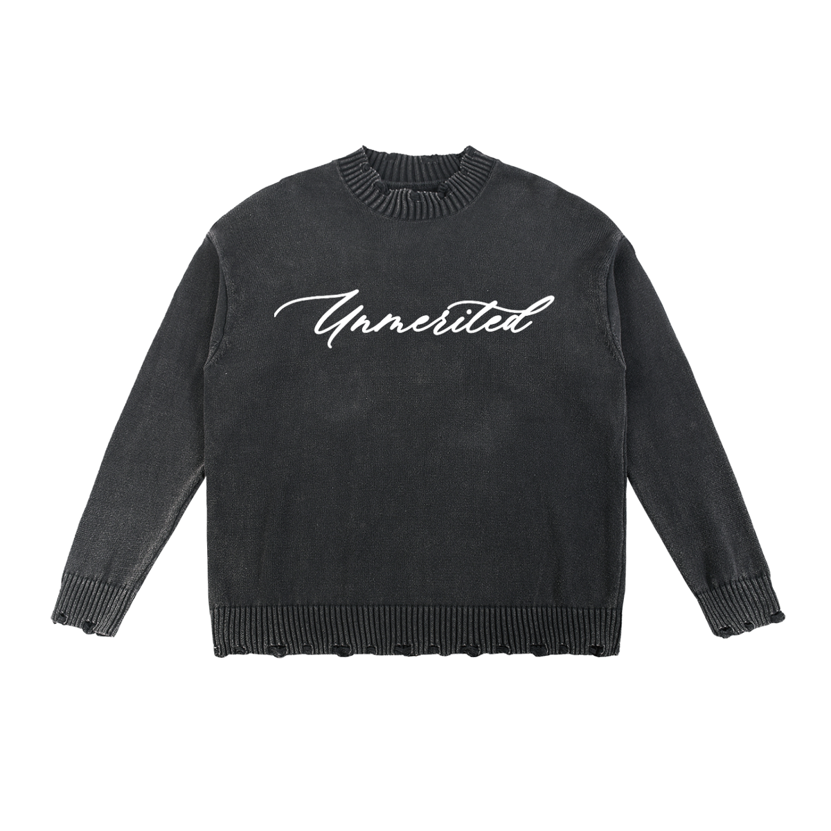 Unmerited Favor Frayed Sweater