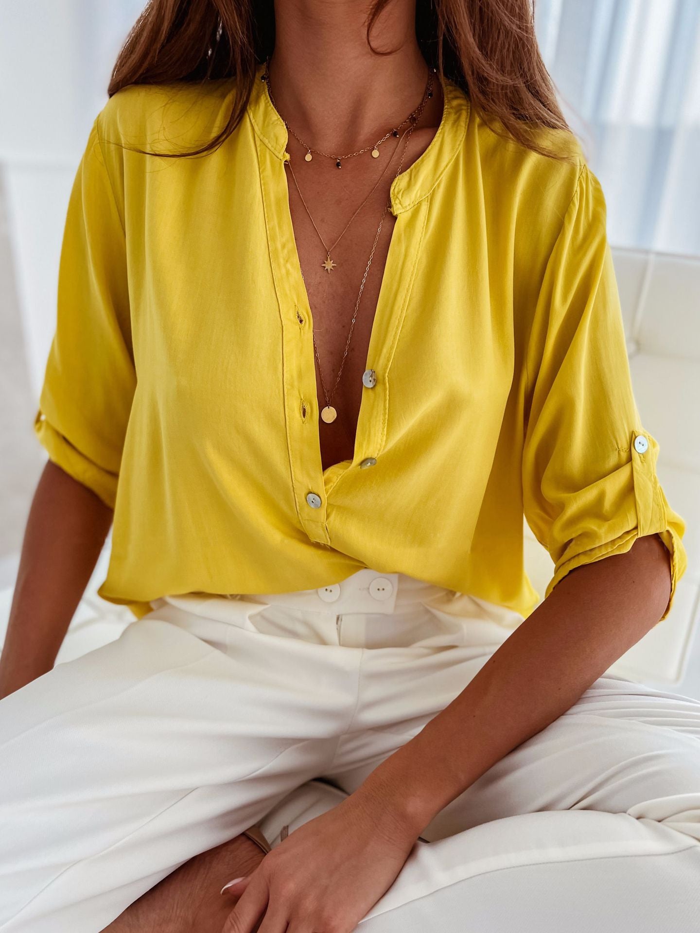 Norah Half Button Blouse