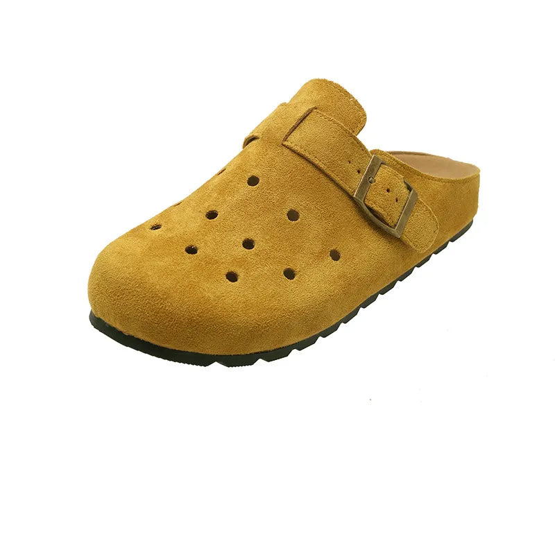 Hollow Out Buckle Strap Slip-Ons