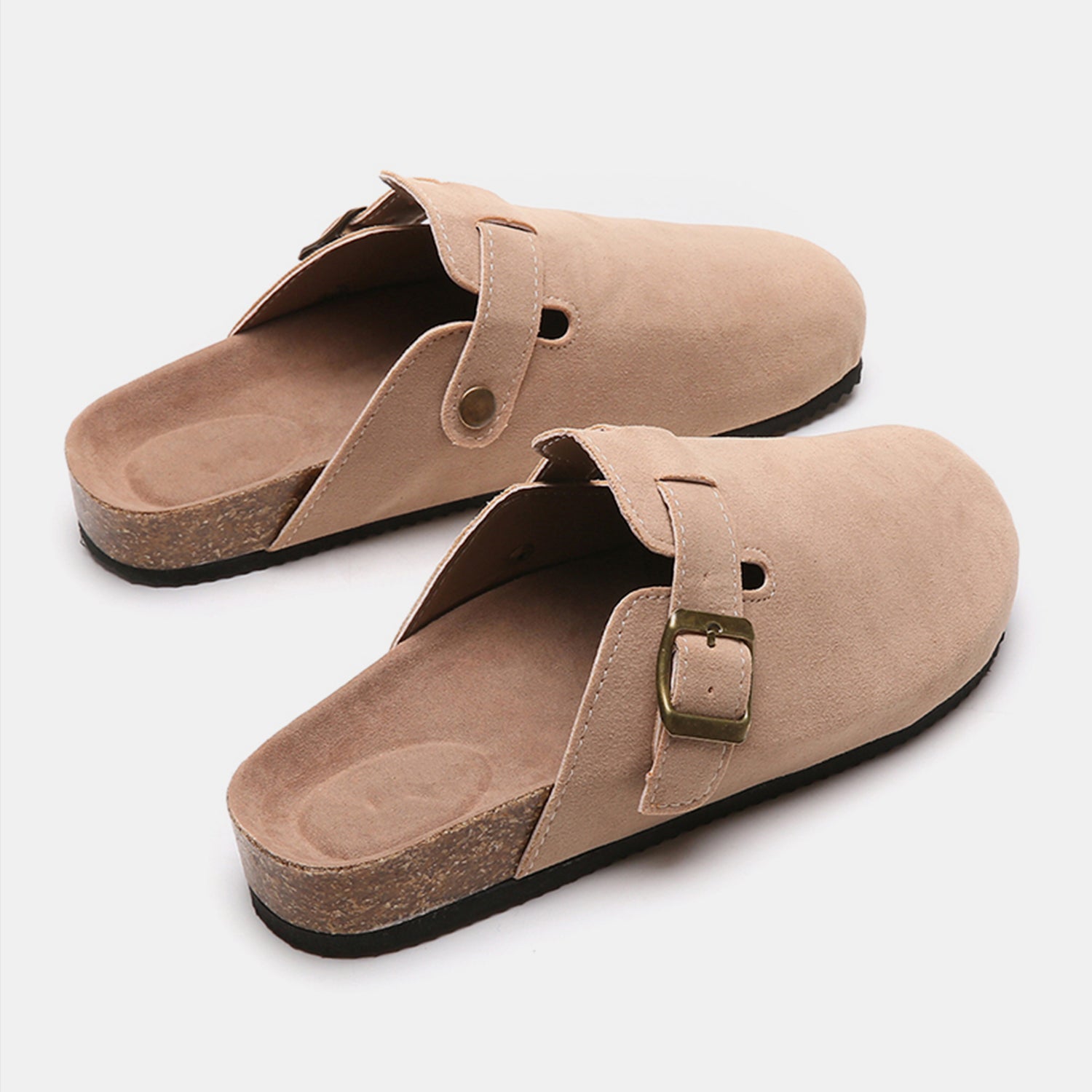 Suede Buckle Slide