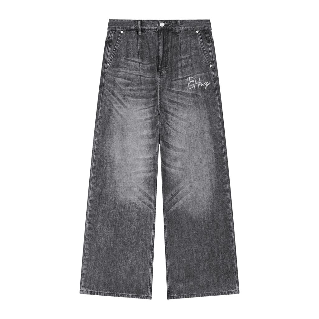 BHawse Men's Vintage Wash Denim Jeans
