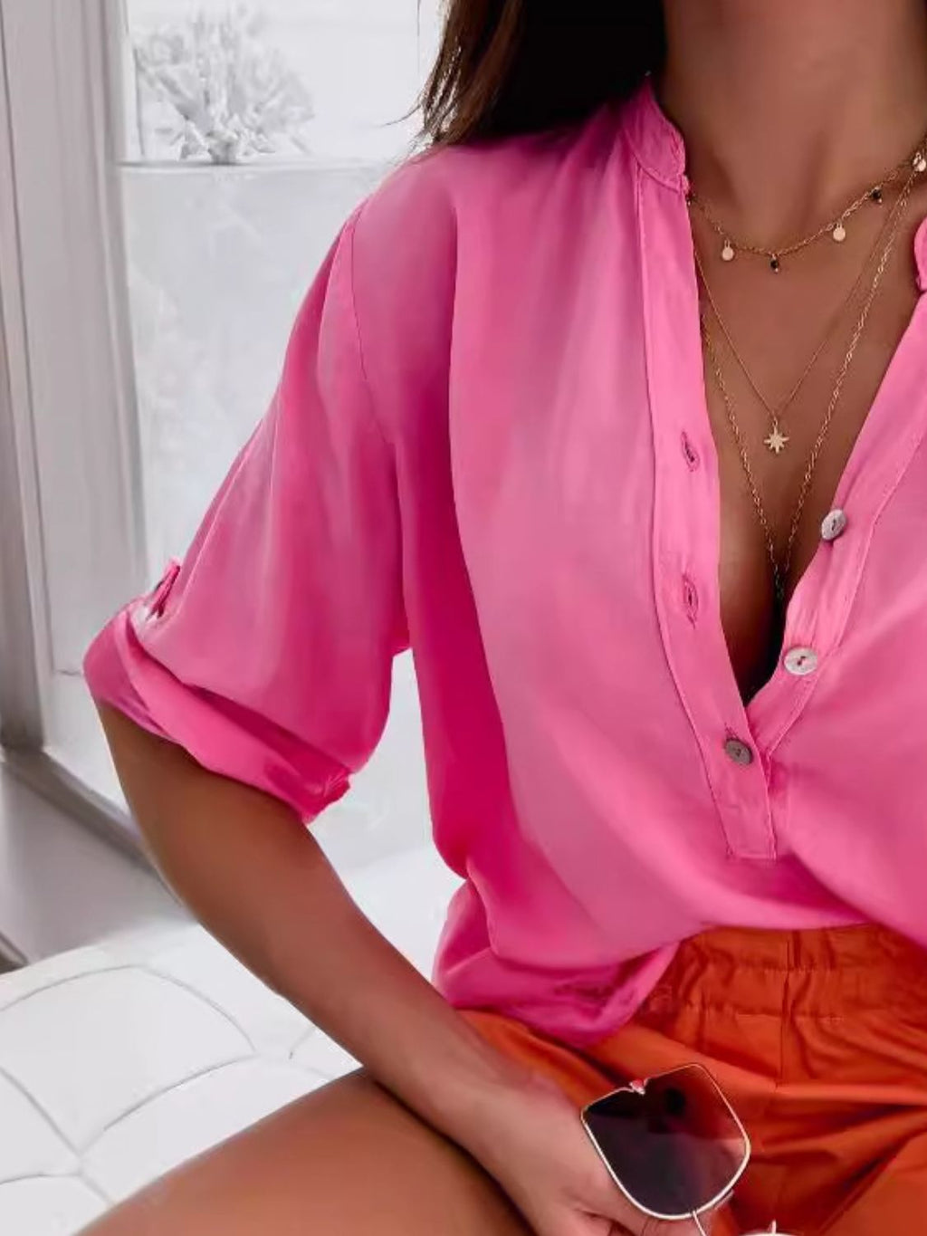 Norah Half Button Blouse