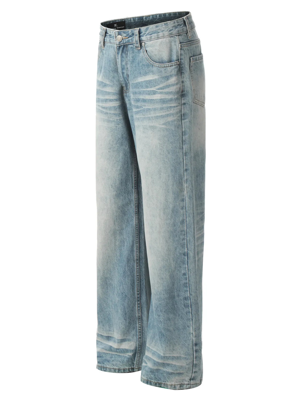 High-Waist Wide Leg Vintage Wash Jeans