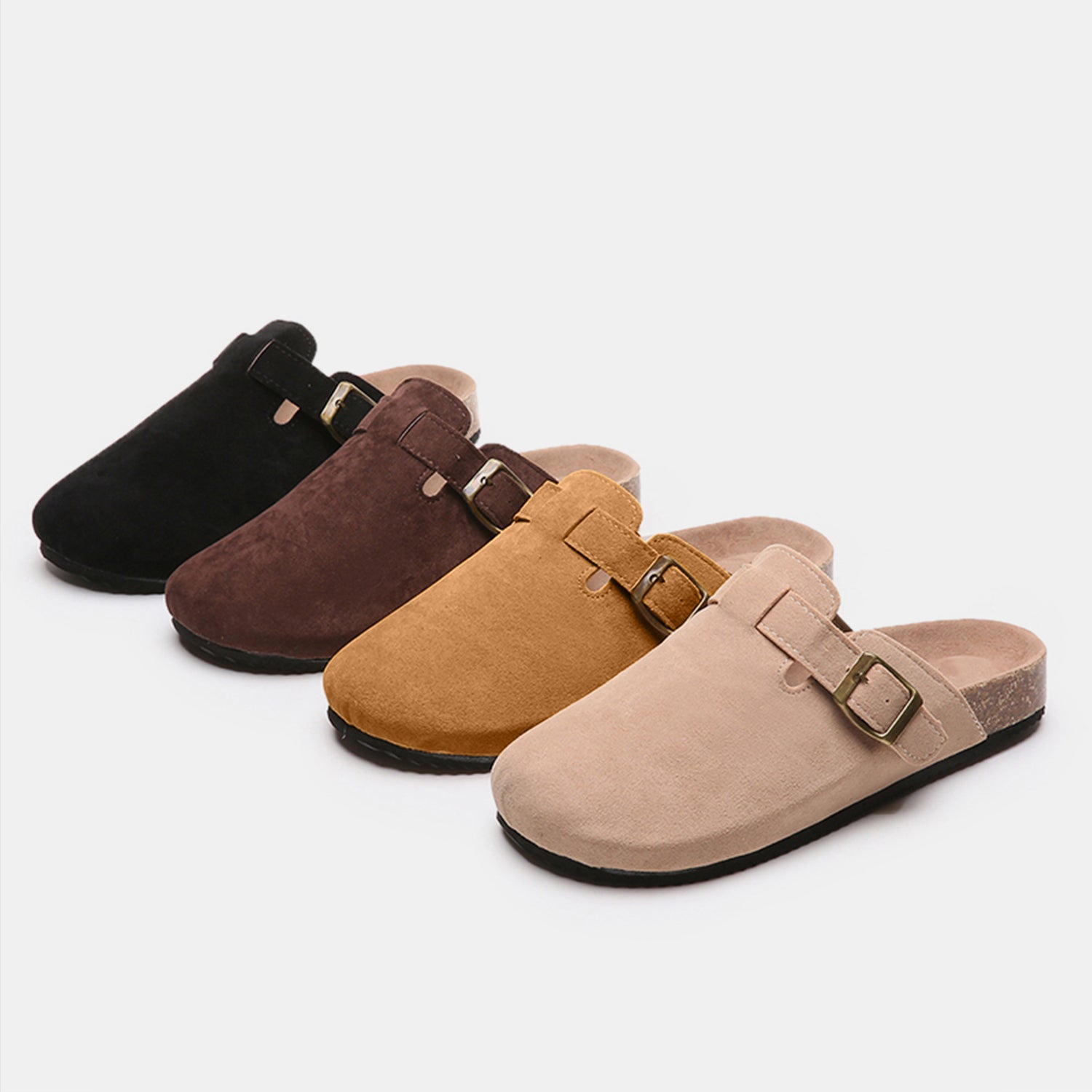 Suede Buckle Slide