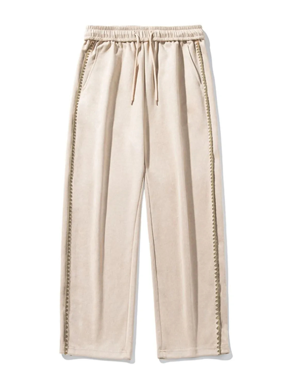 Stitch Drawstring Wide Leg Pants