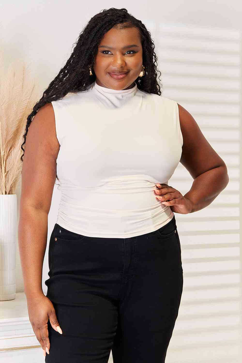 Basic Ruched Cropped Tank